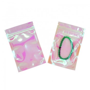 Sachets ZIP - Effet Hologramme Irridescent - Transparent  - Taille 1 - 7.5x6.5cm  - 100/1000/10000