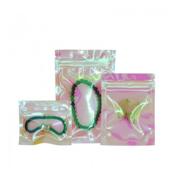 Sachets ZIP - Effet Hologramme Irridescent - Transparent  - Taille 1 - 7.5x6.5cm  - 100/1000/10000