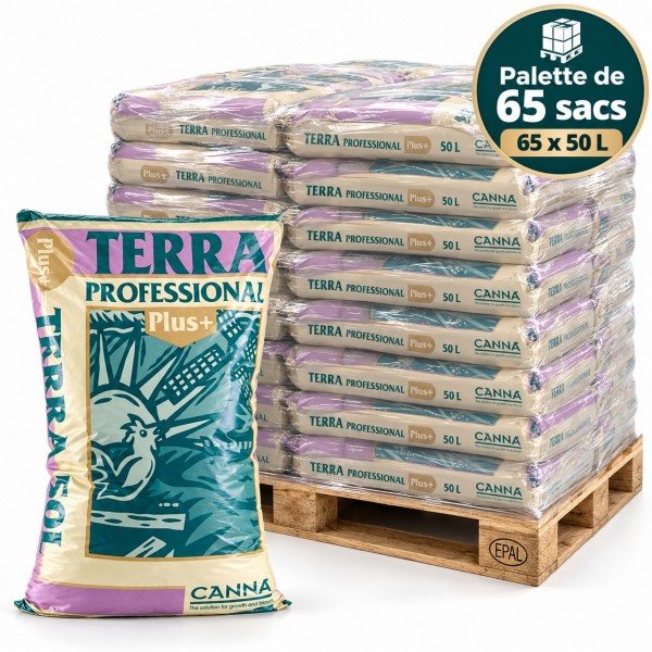 Palette de 60 sacs de terreau - Terra Professionnal PLUS- 50L - CANNA